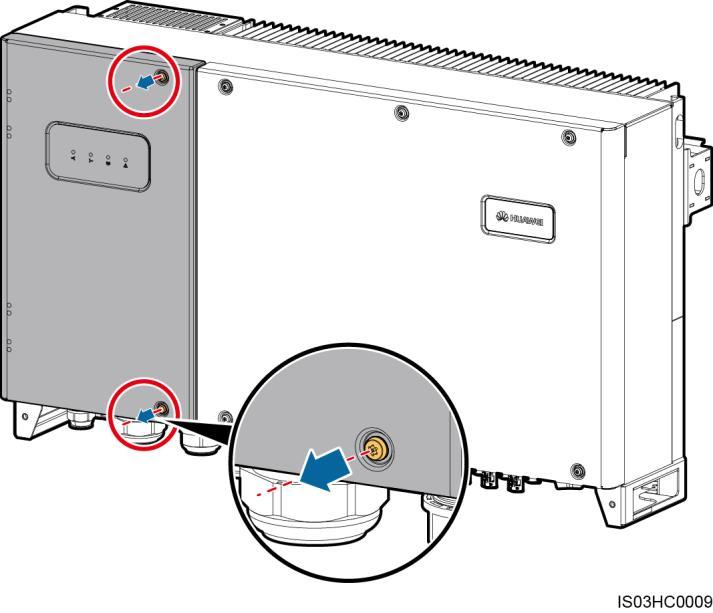 5 Connecting Cables Never open the host panel of the SUN2000. Before opening the maintenance compartment door, disconnect the AC and DC power supplies.