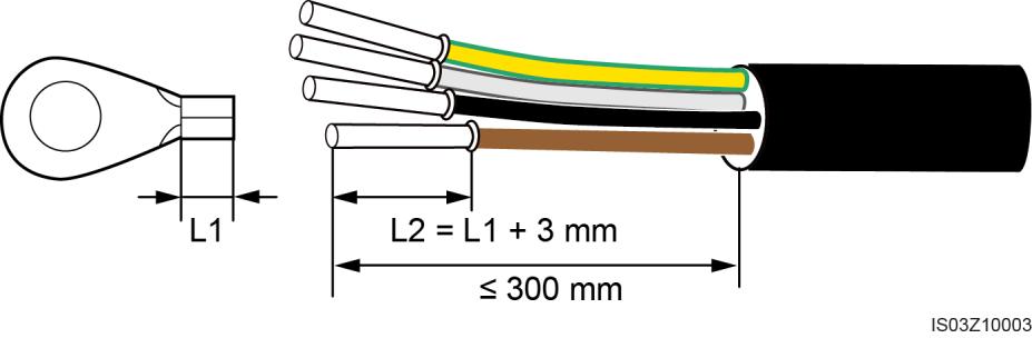 5 Connecting Cables Figure 5-7 Three-core cable (excluding the ground cable and neutral wire) (A) Core wire (B) Insulation layer (C) Jacket Figure 5-8