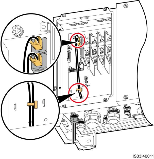 5 Connecting Cables Figure 5-39 Binding communications cables Step 7 Use a torque wrench with an open end of 33 mm to tighten the locking caps to a