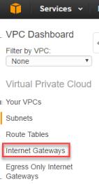 From the VPC Dashboard, click Internet Gateways and review how this was created by the
