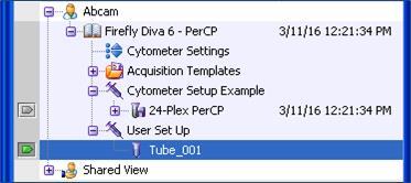 Setup protocol for Firefly particles II. Cytometer setup particle acquisition for voltage optimization 16.