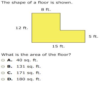 5 7 Items 4.3.2.3 Understand that the area of a two-dimensional figure can be found by counting the total number of same size square units that cover a shape without gaps or overlaps.