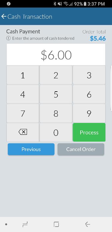 2. Enter the cash amount using the number pad. 3.