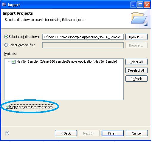 Chapter 4: Importing Sample Application 1. Start the Java Eclipse SDK application. The system displays the Speech Eclipse SDK application. 2. Select File > Import.