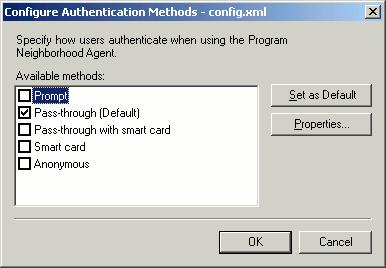 11. To use single sign-on, change the authentication mode to Pass-through and set it as default. 3.2.