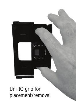 NOTE Refer to the module's specification sheet for LED indications. Uni-I/O 10 Module door Shipped covered with protective tape to prevent the door from being scratched.