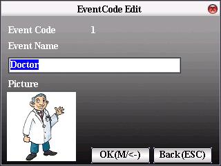 2.9 Events In this menu will be created all the events we are going to use depend of the time and attendance system we want, being possible create usual events like (Doctor, smoke, lunch, breakfast