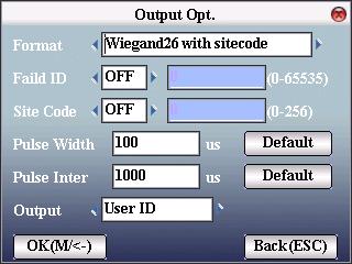 3.1.4.2 Output Opt. Format: It is the defined format in the system. User need not specify total digit and the information position.