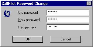 Uncheck Remember Password if you are using a shared computer. 3 Make any changes required, then click OK. To change your CallPilot password This is the same password that you use from the telephone.