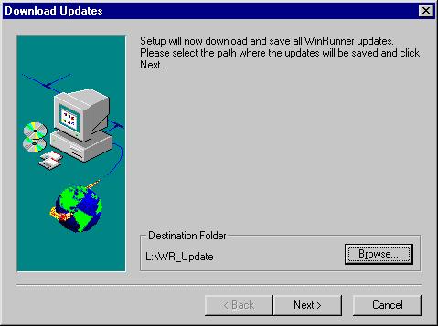 Installing WinRunner Using a Local Network Drive for Updates You can download WinRunner installation updates from the Mercury Web site to a network drive and then access the local network drive for