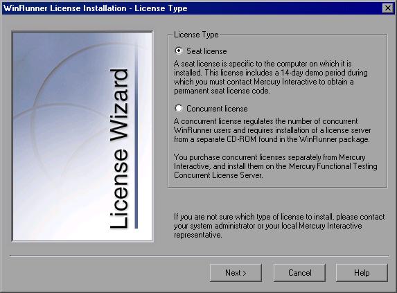 Working with WinRunner Licenses Changing the License Type You can change your WinRunner license type from seat to concurrent or from concurrent to seat.