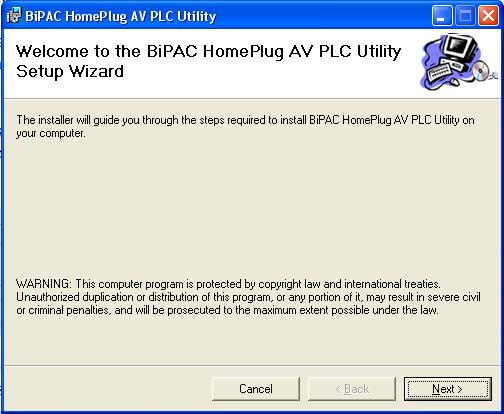 BiPAC HomePlug AV Utility Installation 1.