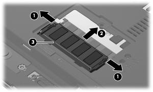 The memory module compartment cover is included in the Plastics Kit, spare part numbers 493175-001 (for use only with HP Compaq 6535s Notebook PC models) and 491253-001 (for use only with HP Compaq