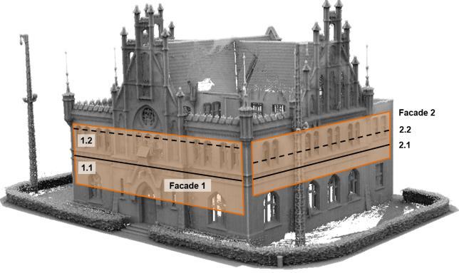 building facades. These patches are already visualised for the TLS reference measures given in Figure 5.