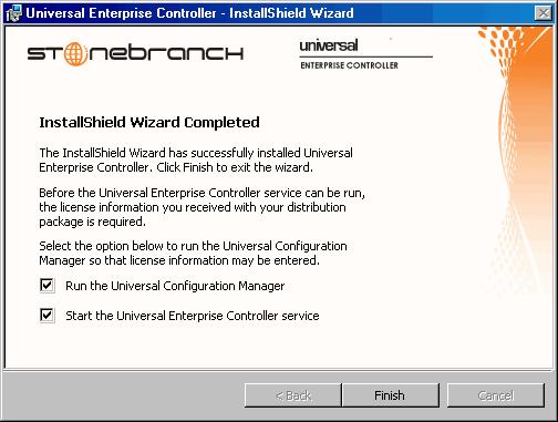 Universal Enterprise Controller Installation Figure 4.22 Universal Enterprise Controller - Installation Complete 7.