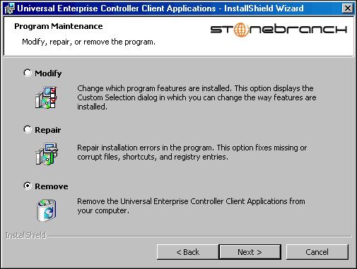 UEC Client Applications Installation Removing a UEC Client Applications Installation To uninstall a UEC Client Applications installation, perform the following steps: 1.