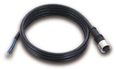 power cable with IP67-rated 5-pin female A-coded M12