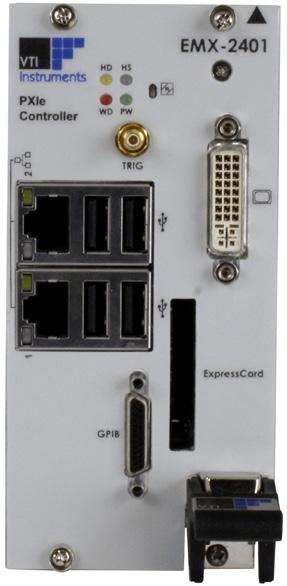 OVERVIEW The EMX-2401 is a three-slot PXI Express embedded PC controller that enables compact test systems that combine instrumentation and host in a single mainframe.