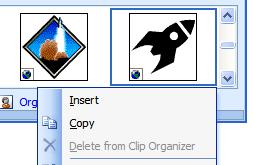 You can add your own picture files which you have created or collected or use the built-in clipart collection.