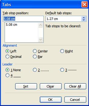 You can draw the indent markers along the ruler to set where the text will begin or end. The upper marker sets the first line indent and the lower marker sets the indent for the rest of the paragraph.