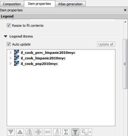 Legend properties dialog in Print Composer Uncheck Auto update option in Item properties for Legend.