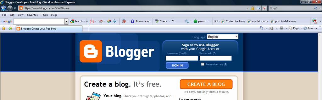 Blogger You can create a free blog with Google s Blogger.
