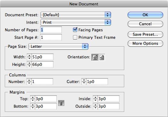 CREATE A NEW DOCUMENT Choose File > New > Document OR Press Ctrl+N (Windows) or Command+N (Mac) OR Click the New Document button in the InDesign
