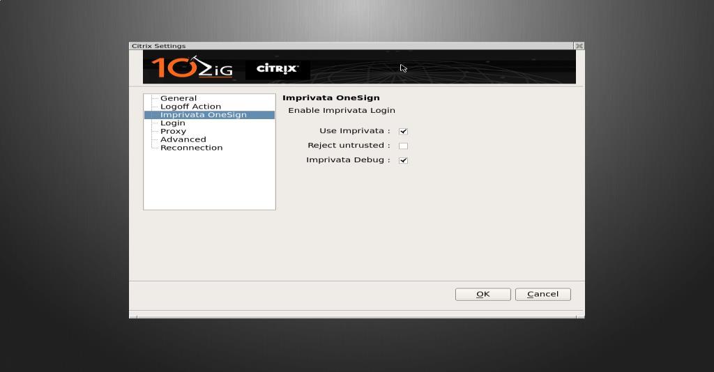Setup Imprivata OneSign on Citrix Zero Clients 4448c 5848qc Open zero client settings and run the Citrix Receiver configuration applet In the general page insert the Imprivata OneSign FQDN in the