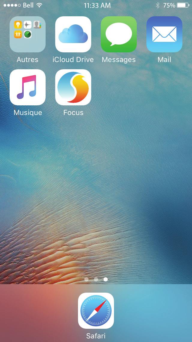 2 - Change App Settings Fahrenheit 2A) Tap on the "Focus" icon on the Home Screen.