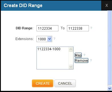 IP/PRI/FXS/BRI PBX- Setting up features Extensions: Specify the starting number of the SIP extension, which is to be mapped with the DID numbers and click on Map.