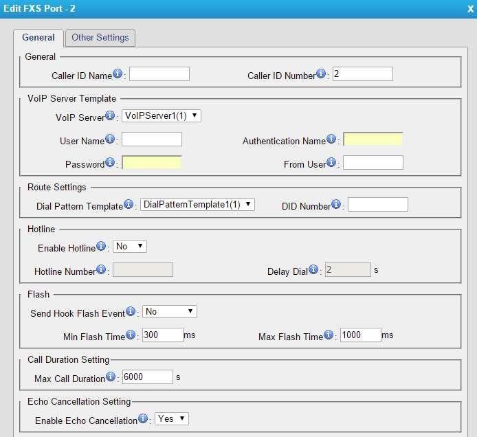FXS Port Settings This chapter explains how to configure FXS port on S3200-FXS Gateway, go to Gateway Port List Port List page to configure the FXS ports.