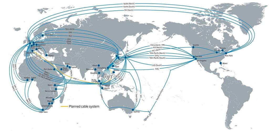Global Connectivity Fiber Network 93 IPLC POPs in 27 countries
