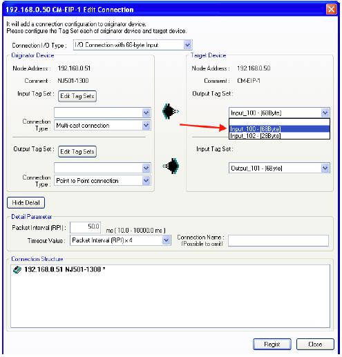 Configure EtherNet IP Network www.infoplc.net Click on the Connection Tab. The CM-EIP-1 module will show in the list of unregistered devices.