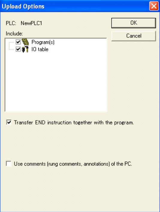 (4) Select Work Online from the PLC Menu to go online. (5) Transfer the ladder program and I/O table.