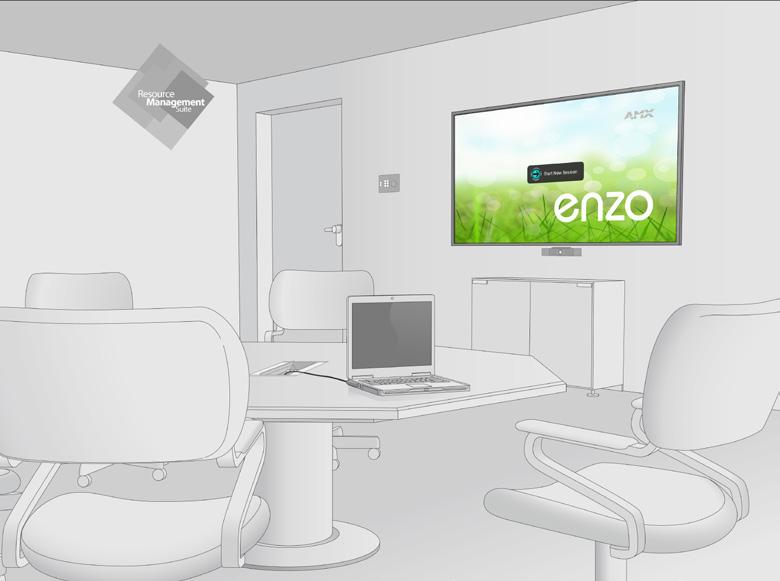 AMX's Enzo is a flexible platform for meeting rooms that provides Instant On, Instant Access to Content, Instant