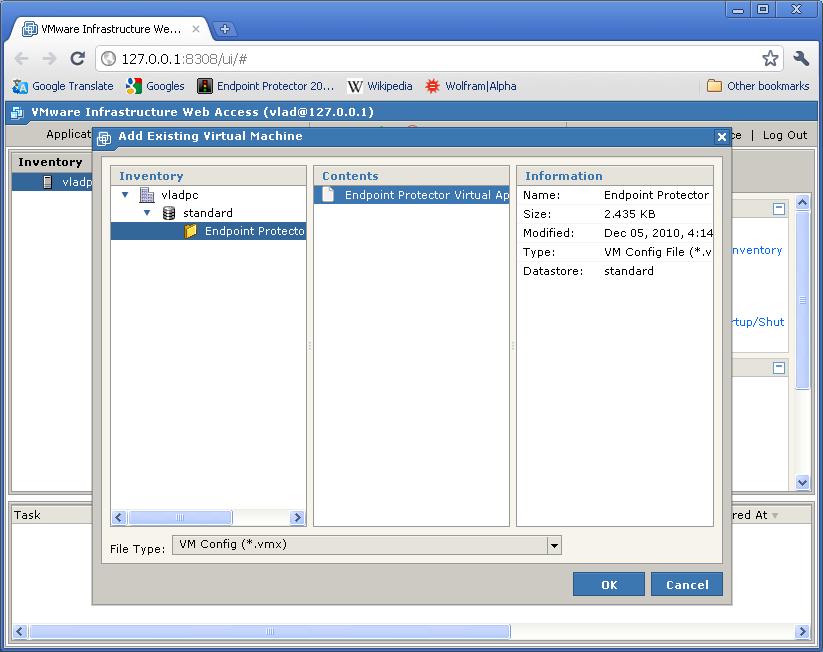 Select Add Virtual Machine to inventory 4.