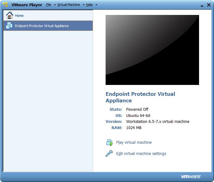 22 Endpoint Protector Virtual Appliance User Manual 4. After the Virtual Machine is in your inventory click Play Virtual Machine 5.