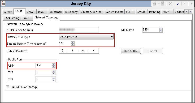 On the Network Topology tab of LAN1 in the Details Pane, configure the following parameters: Select Firewall/NAT Type from the pull-down menu that matches the network configuration.