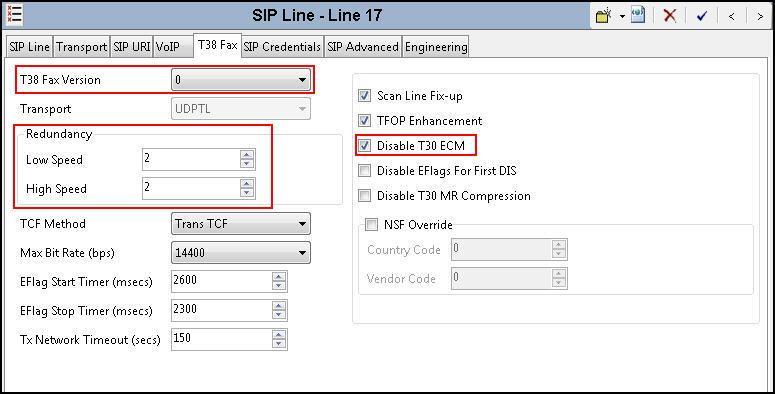 5.4.6. SIP Line T38 Fax The settings on this tab configures T.