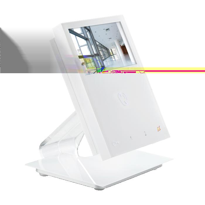 5/5 Wall-mounted hands-free monitor with full-duplex audio and 4.3" / 16:9 colour screen.