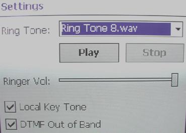 Tone: The Tone option has the following options: Ring Tone: Select the desired ring tone from the drop-down list box. The available ring tones are Ring Tone 1-9.wav files and Ringers 1-4.