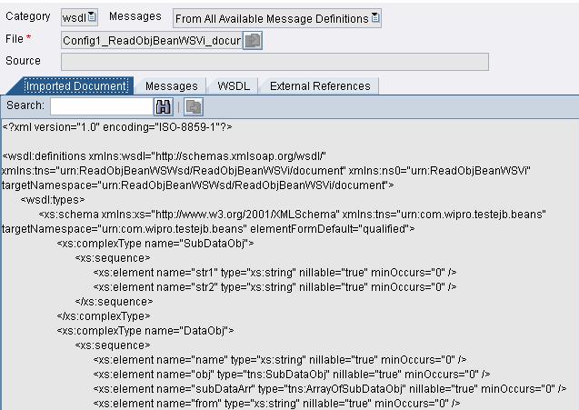 Make sure that category is wsdl and Messages is From