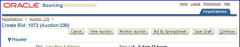 Section 5-3.4 Review and Submit Your Bid After all bid requirements have been entered, click the Continue button on the Create Bid page; see above. 3 Review the bid details.