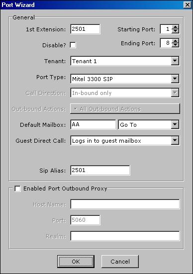 Voice Port configuration Go to Do>Configure System>Voice Ports and double-click the Port Wizard (choose Yes to run the port wizard at this time) If your SIP extensions are