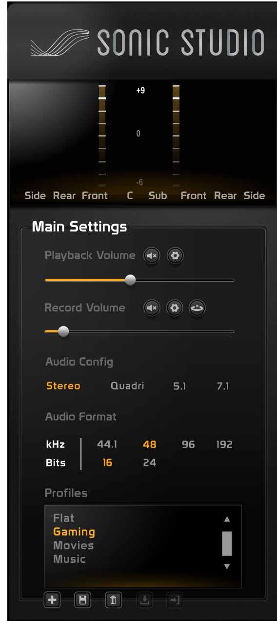 English No Item Description 1 Display Displays signal meters. 2 Playback Volume Control 3 Recording Volume Control Drag this slider to increase or decrease playback volume.