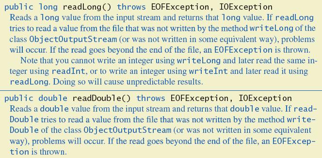 Reading from a Binary File Figure 10.