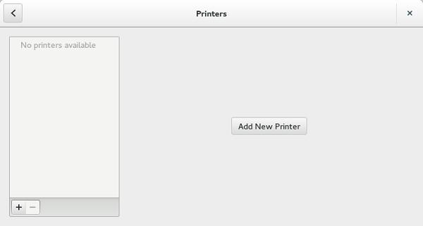 Figure 8. Printer Settings Figure 9. Add New Printer 1 Click the printer icon. The gnome-control-center printer dialog box is displayed.