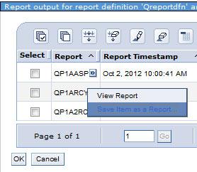 Report output When report definitions are run, they produce reports. The reports identify the report output that was generated.