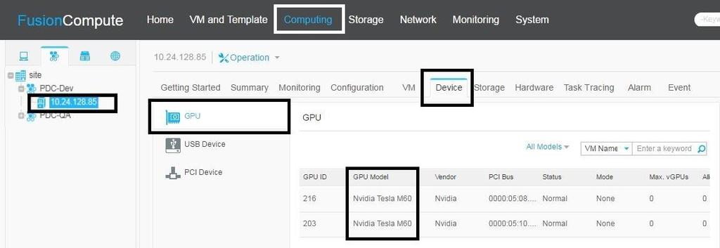 Installing and Configuring NVIDIA GPU Manager Figure 7 Host.