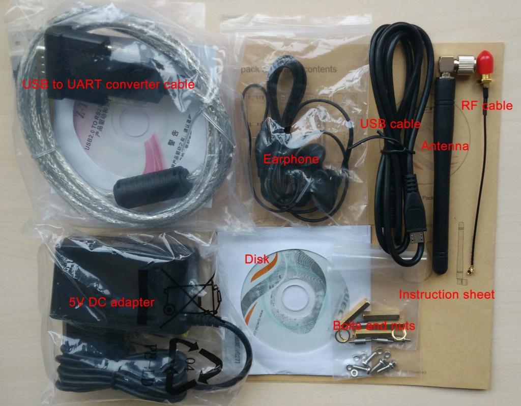 2.2. EVB Kit Accessories All accessories of the GSM EVB kit are listed as below.